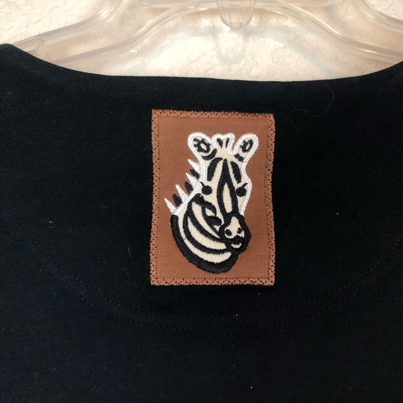 Vintage Bechamel Black Cardigan Teacher Sweater Animal Patches Petites Size 1X - Picture 6 of 8